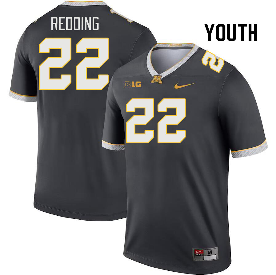 Youth #22 Evan Redding Minnesota Golden Gophers College Football Jerseys Stitched Sale-Charcoal